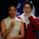 Nia (Tamara Austin) and Max (Justin Long) in yet another photo of characters from this movie looking aghast.